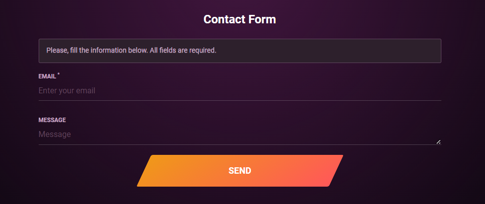 Casinonic contact form.