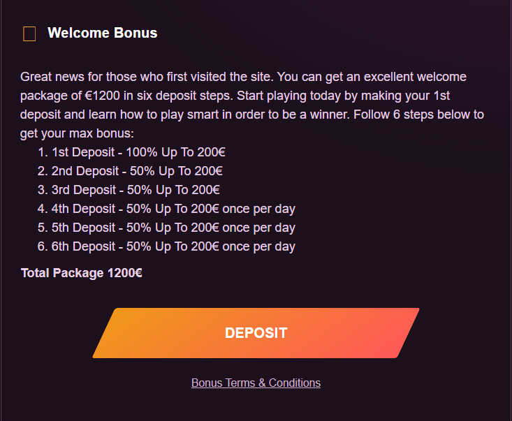 Casinonic sign up bonus.